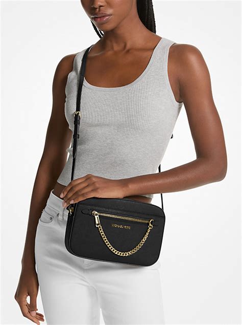 jet set large leather crossbody bag|michael kors saffiano jet set.